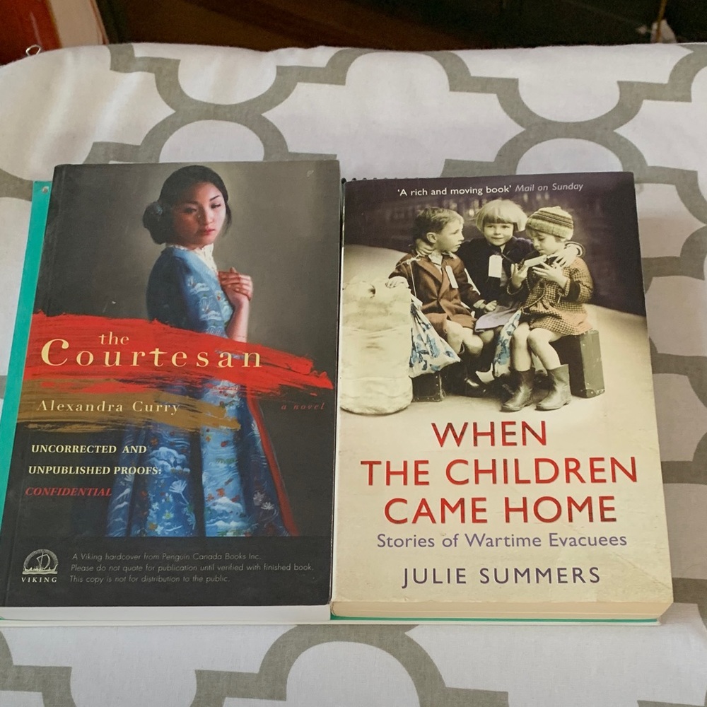 Books- when the children came home + The courtesan.
